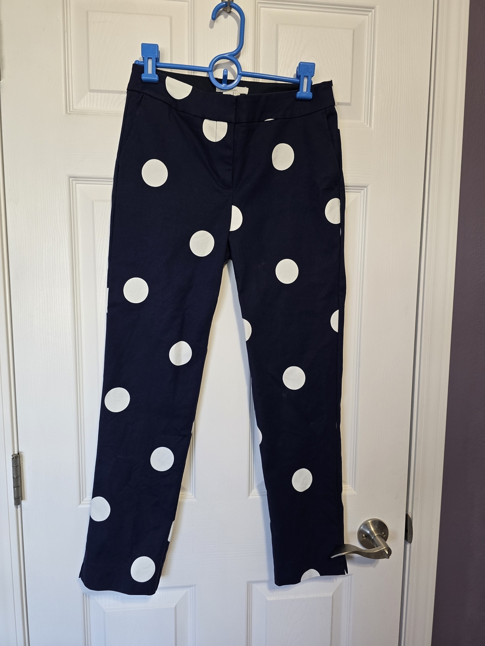 Boden Navy Blue Polka Dot Cropped Pants